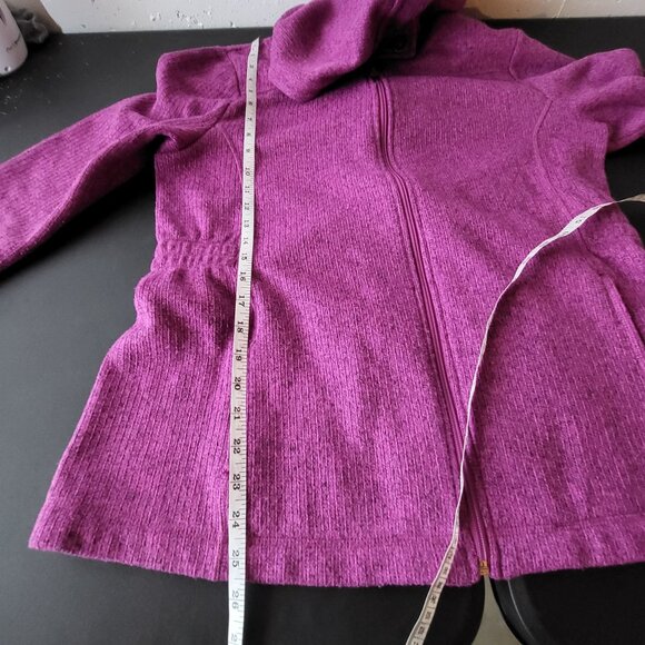 T by Talbots Womens Purple Fleece Full Zip Jacket Size Medium Activewear Outdoor - Picture 10 of 10